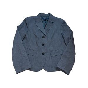 Evan-Picone Petite Gray 3 Button Stretch Blazer